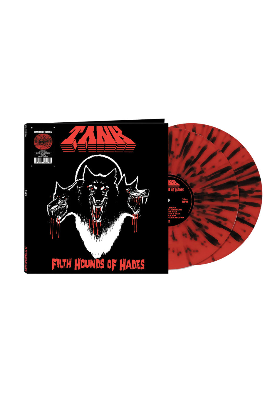 Tank - Filth Hounds Of Hades (Deluxe Edition) Ltd. Red w/ Black - Splattered 2 Vinyl | Neutral-Image