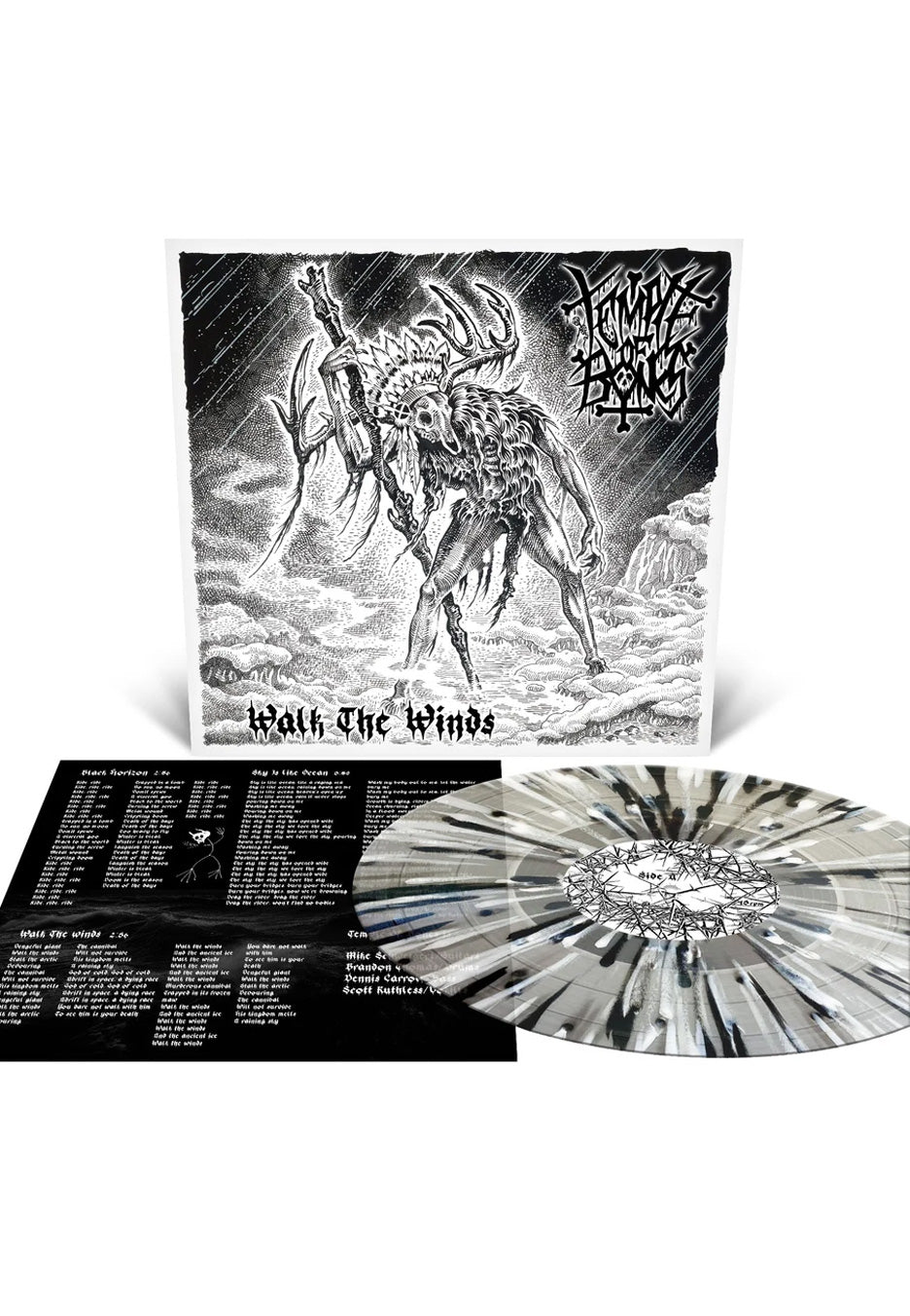 Temple Of Bones Walk The Winds Ltd. Milky Clear w/ Black/White Splattered Vinyl