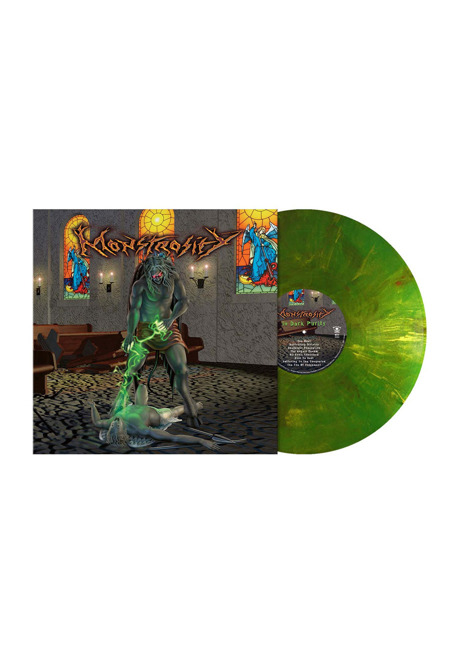 Monstrosity In Dark Purity Ltd. Metallic Green/Red Marbled Vinyl