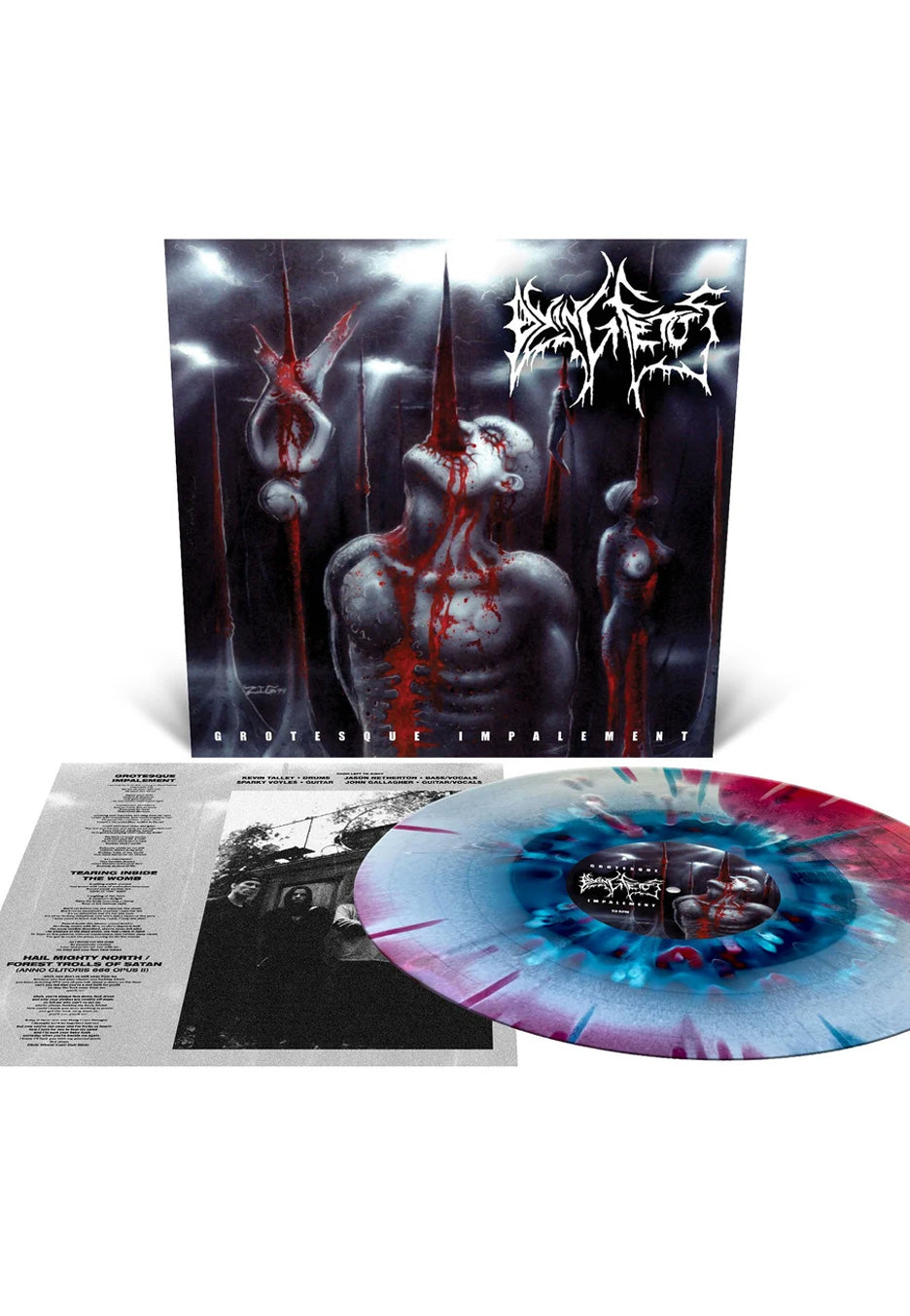Dying Fetus Grotesque Impalement Ltd. Sea Blue/Bone/Red w/ Sea Blue/Bone/Red Splattered Vinyl