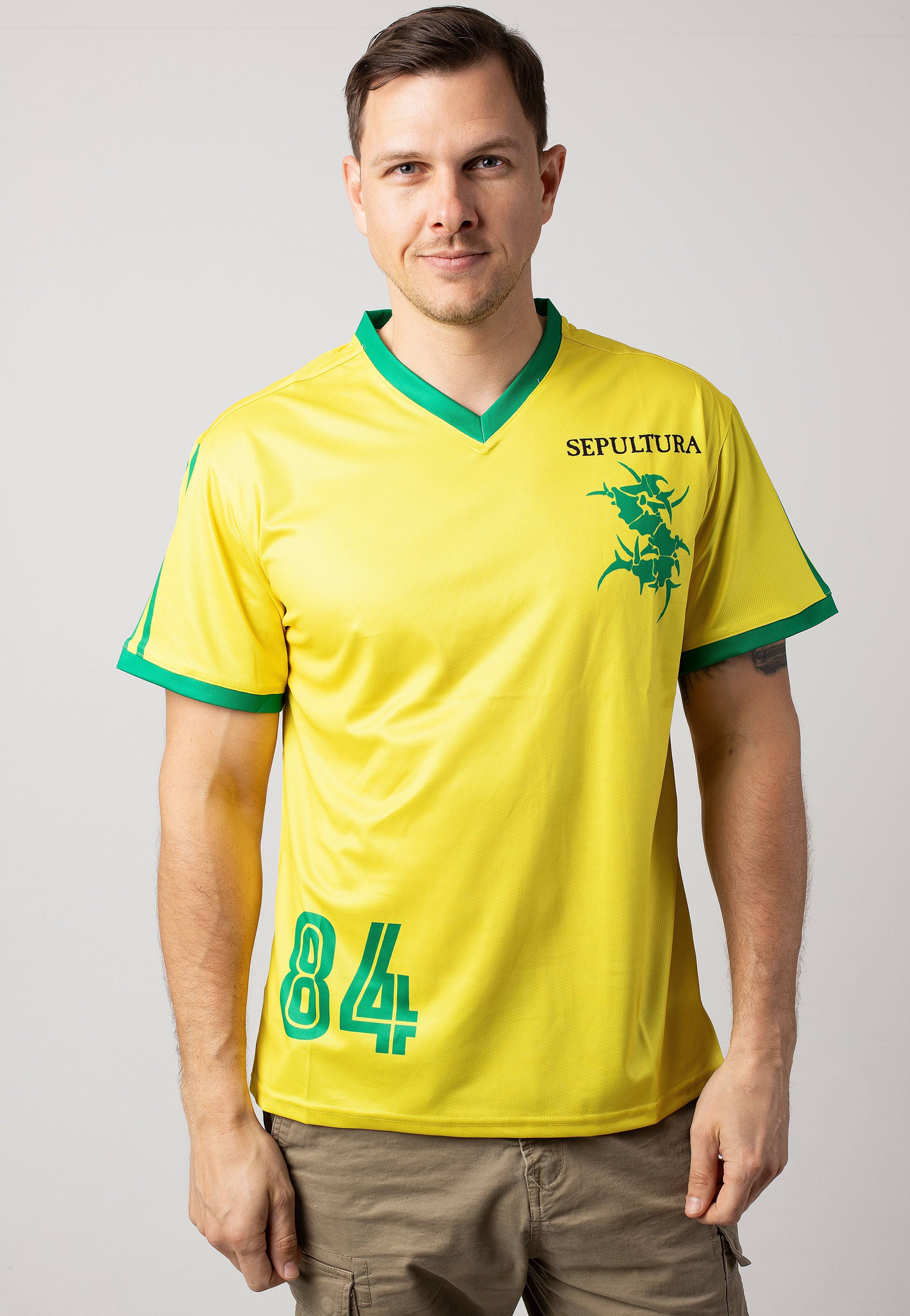 Sepultura - Logo Yellow Soccer - Jersey | Men-Image