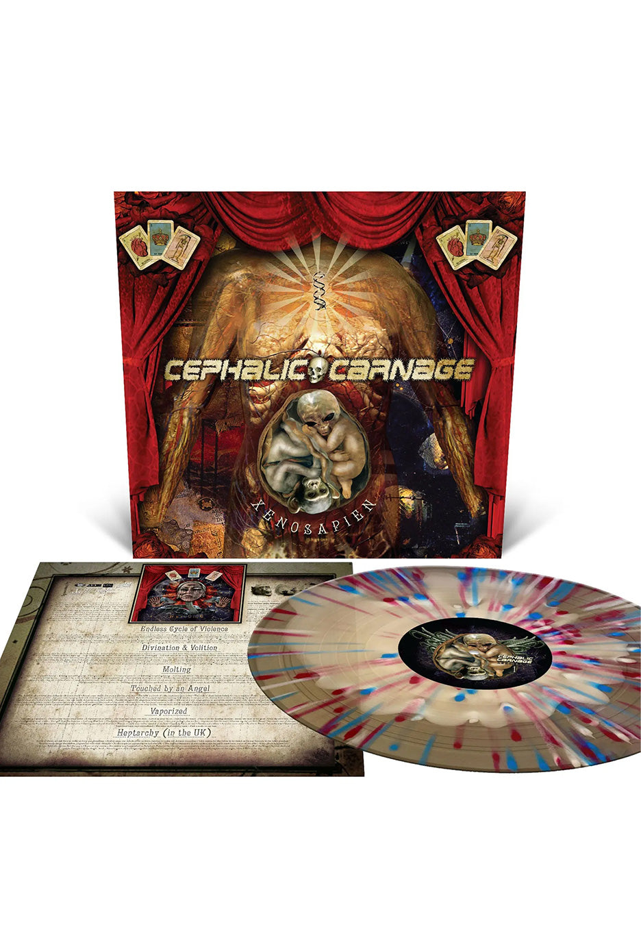 Cephalic Carnage - Xenosapien Ltd. Bone White Inside Translucent Gold w/ Splatter - Splattered Vinyl | Neutral-Image