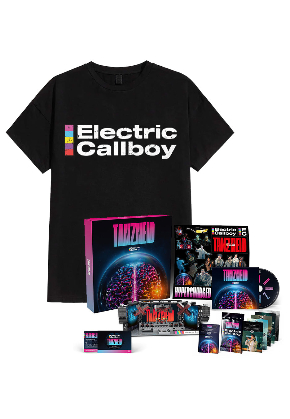 Electric Callboy - TANZNEID Ltd. Deluxe - CD Boxset + & NFC-Fancard + Logo Brain T-Shirt