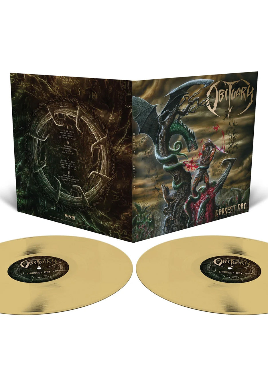 Obituary Darkest Day (Reissue) Translucent Gold Colored 2 Vinyl