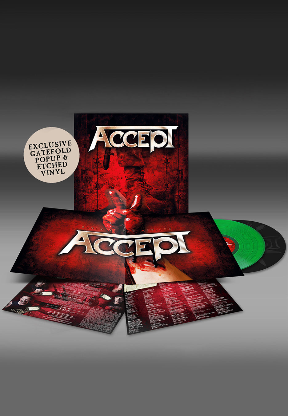ACCEPT☆『BLOOD OF NATIONS』☆ 2LP 限定盤 Accept - Blood Of The Nations Ltd. Green - Colored 2 PopUp Vinyl