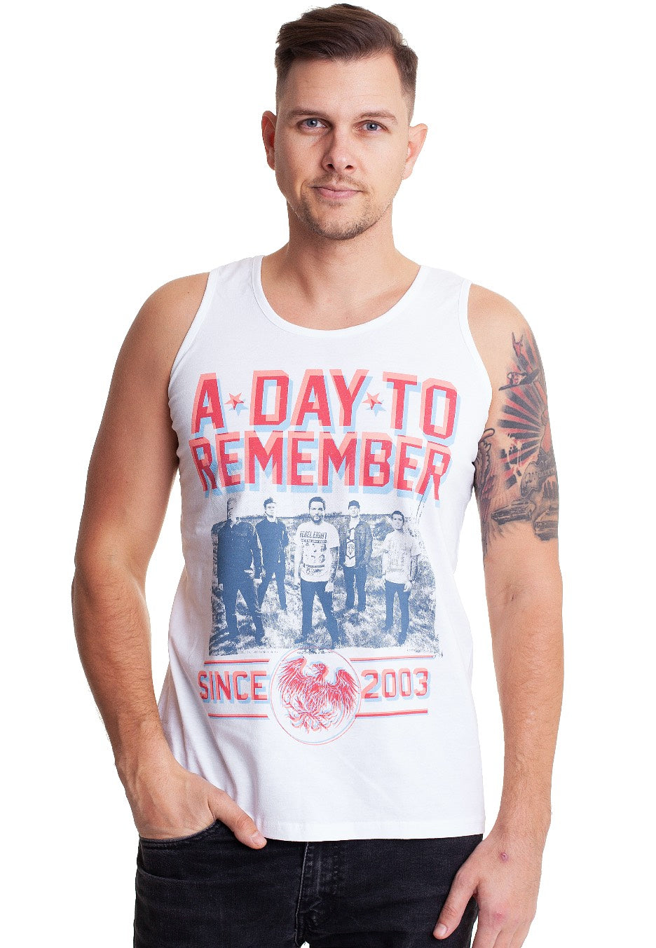 A Day To Remember - 3D Band Photo White - Tank | Men-Image