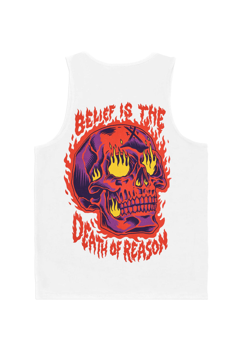 A Day To Remember - Flaming Skull White - Tank | Neutral-Image
