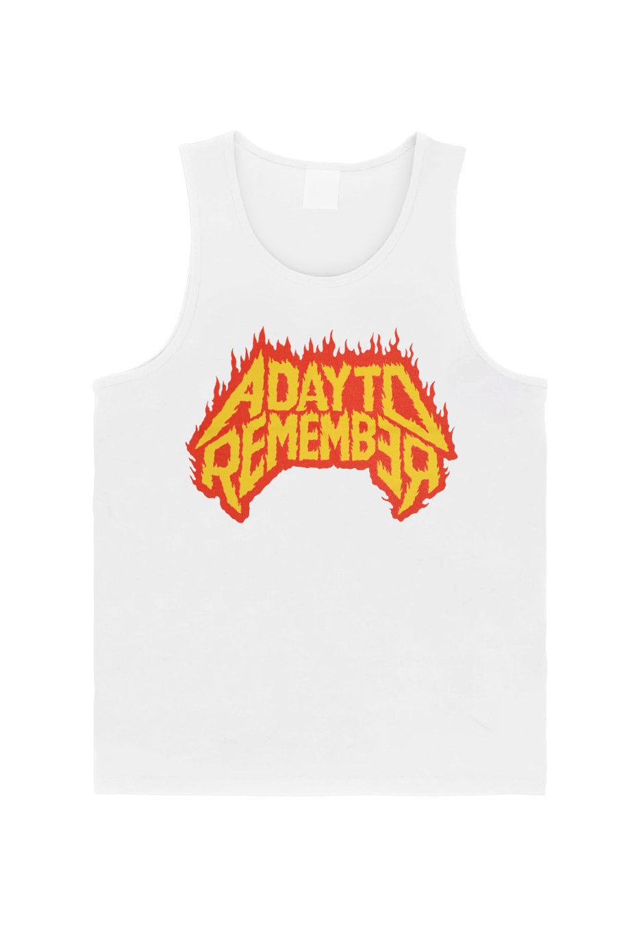 A Day To Remember - Flaming Skull White - Tank | Neutral-Image