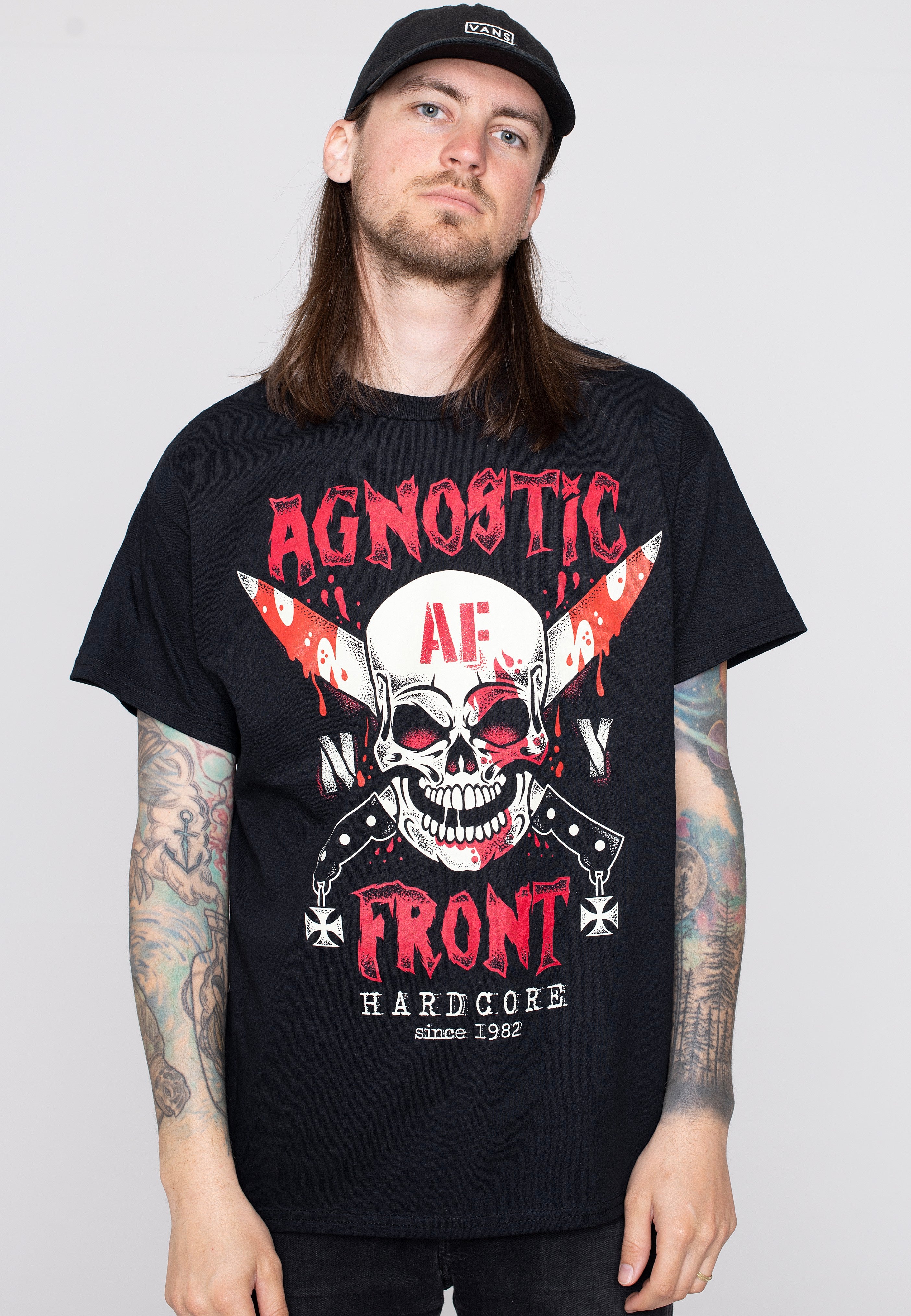 Agnostic Front - Knives Skull - T-Shirt | Men-Image