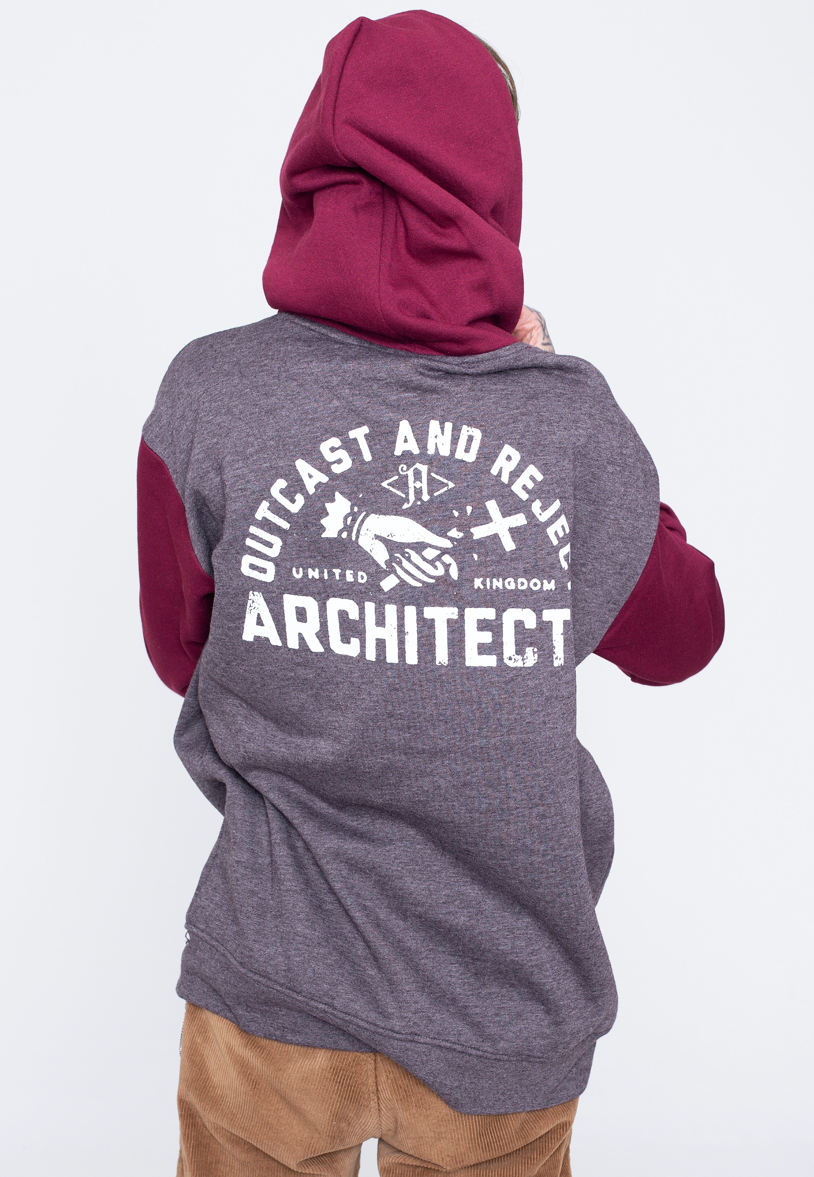 Architects - Outcast And Reject Charcoal//Burgundy - Zipper | Men-Image