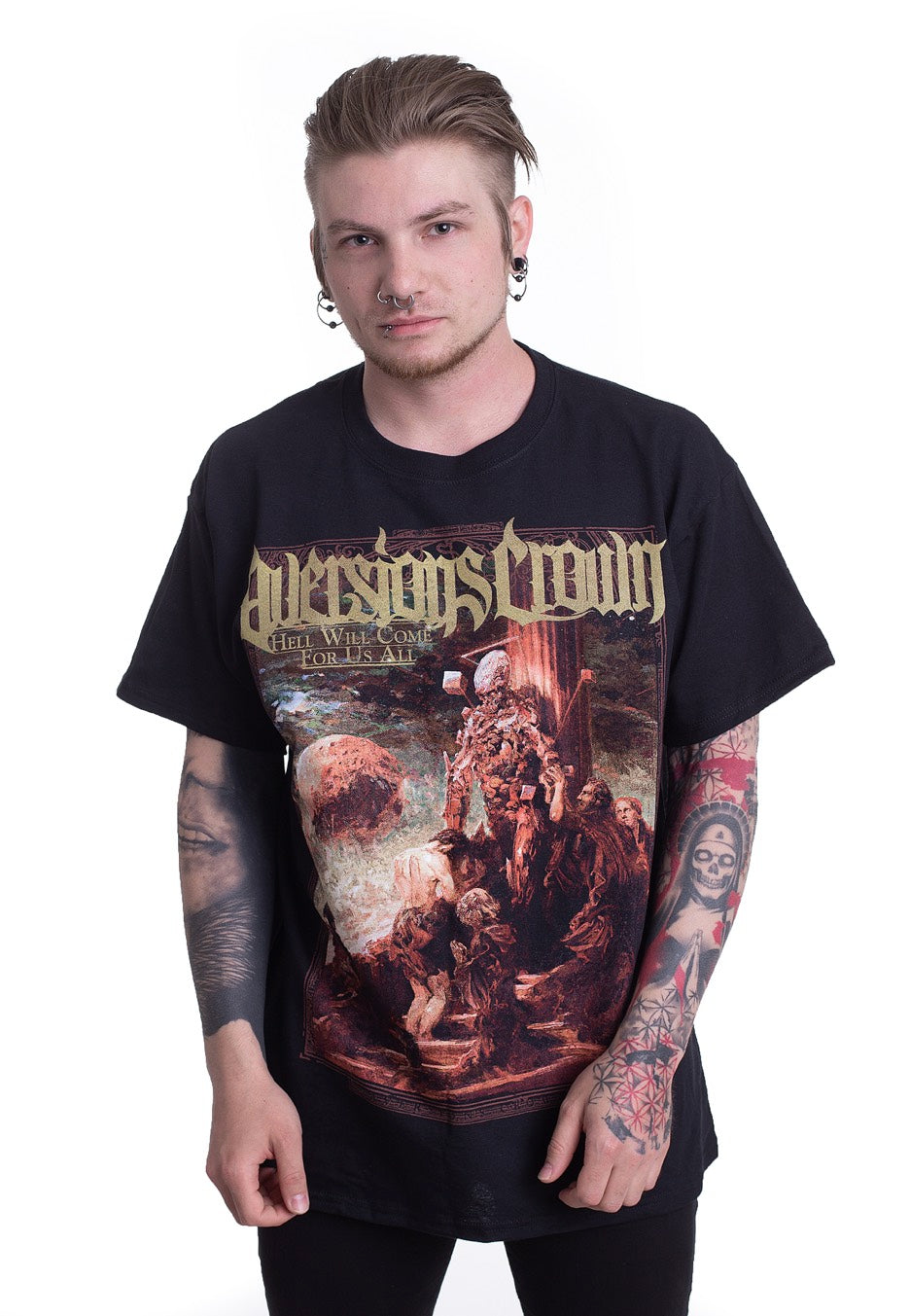 Aversions Crown - Hell Will Come For All Of Us Cover - T-Shirt | Men-Image