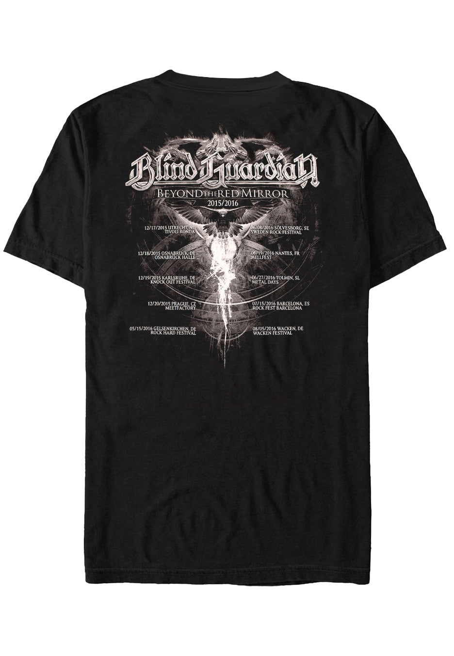 Blind Guardian - Logo Tour 2015/2016 Black/White Ringer - T-Shirt | Neutral-Image