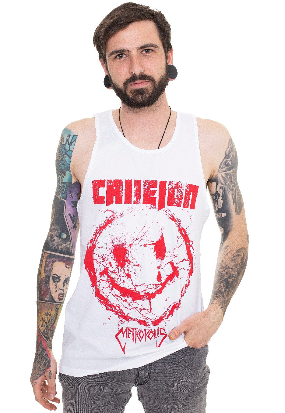Callejon - Metropolis Face White - Tank | Men-Image