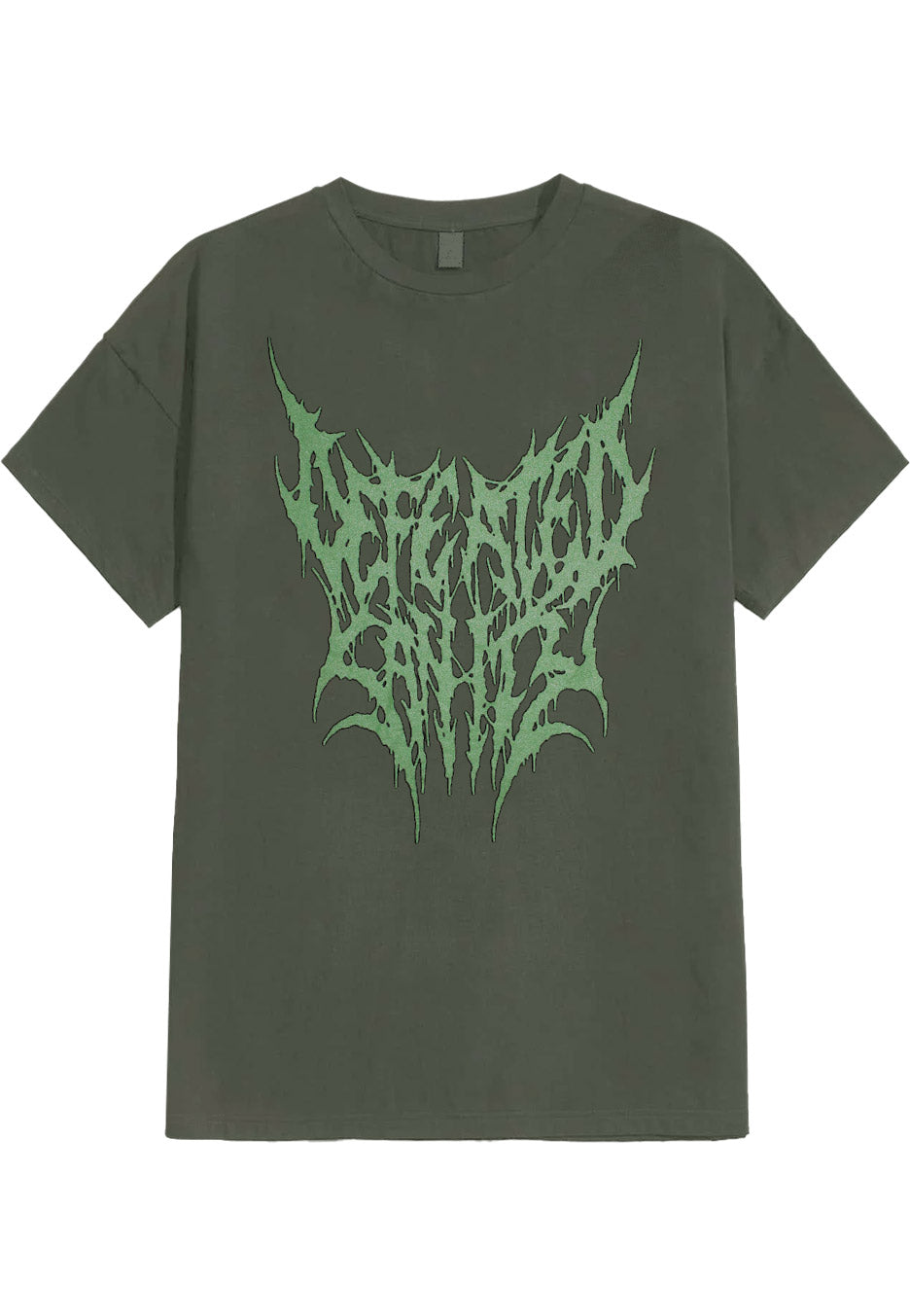 Defeated Sanity - Green Logo Military Green - T-Shirt | Neutral-Image