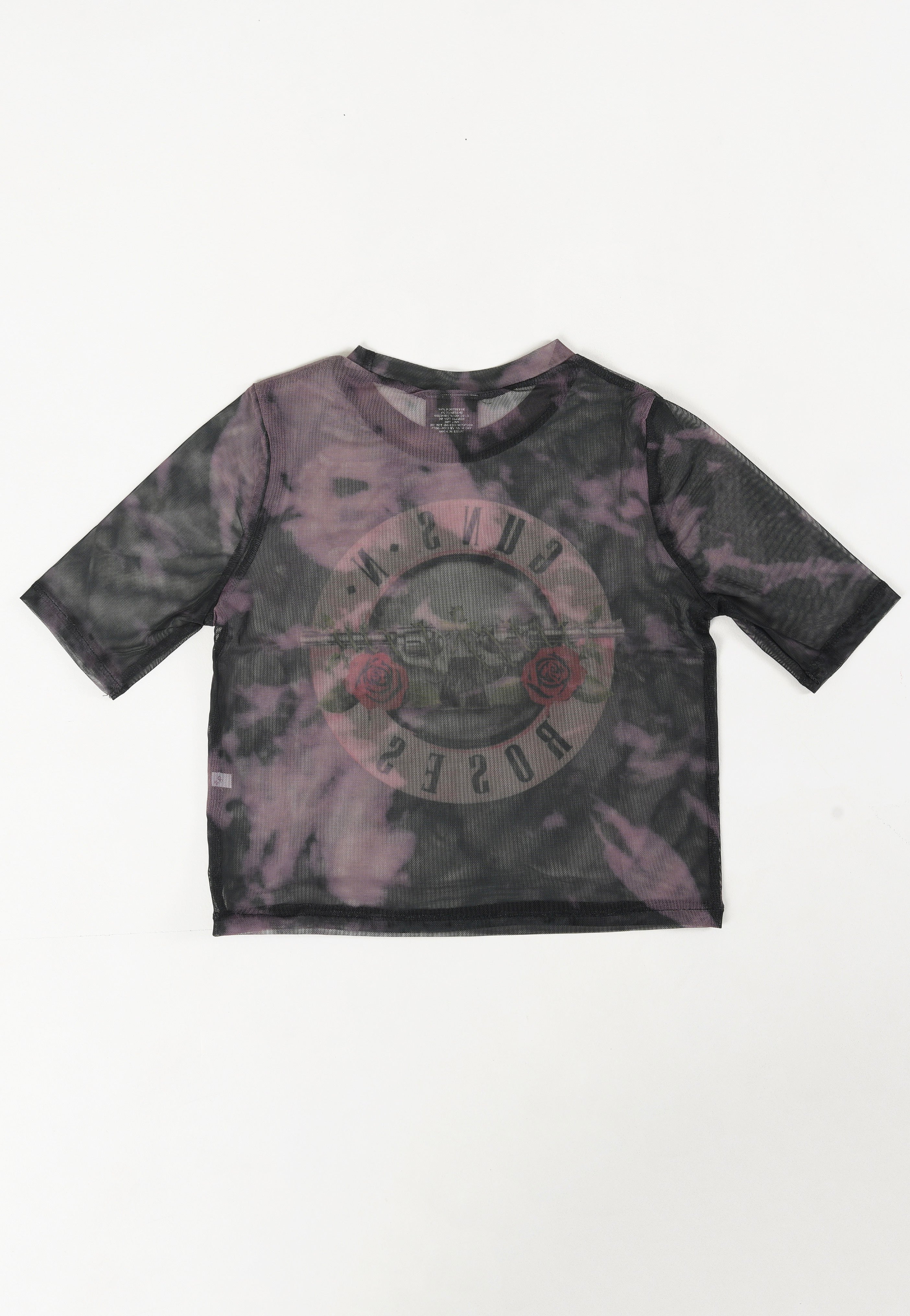 Guns N' Roses - Pink Tint Bullet Logo Mesh Cropped - Girly | Neutral-Image