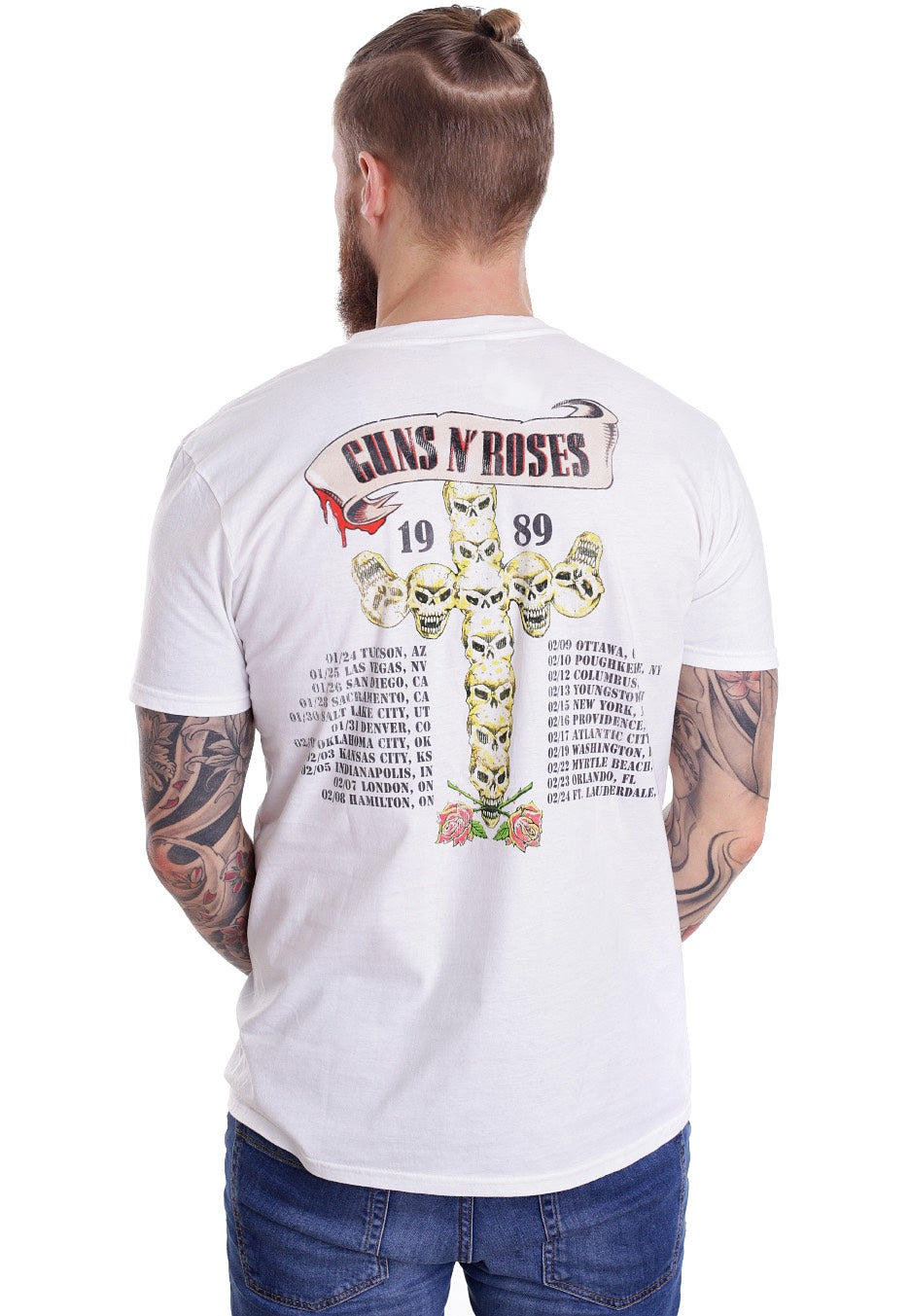 Guns N' Roses - Distressed Top Head White - T-Shirt | Men-Image