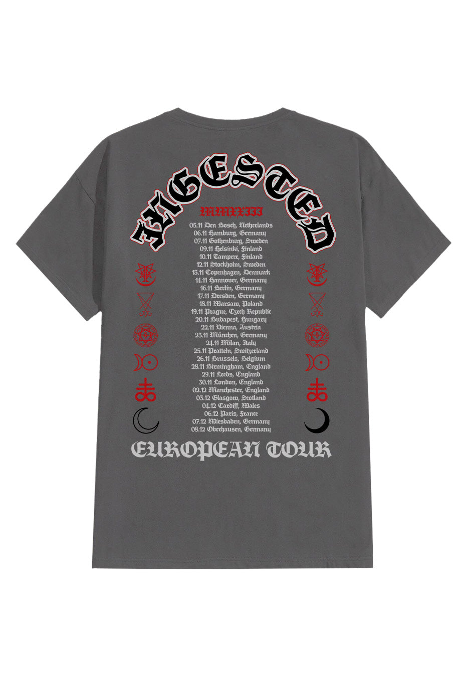 Ingested - Baphomet Tour 2023 Charcoal - T-Shirt | Neutral-Image
