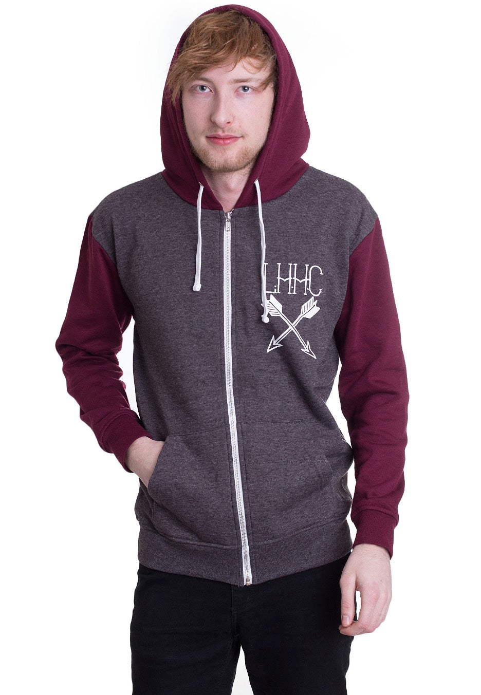 Lionheart - Tattoo Girl Charcoal/Burgundy - Zipper | Men-Image