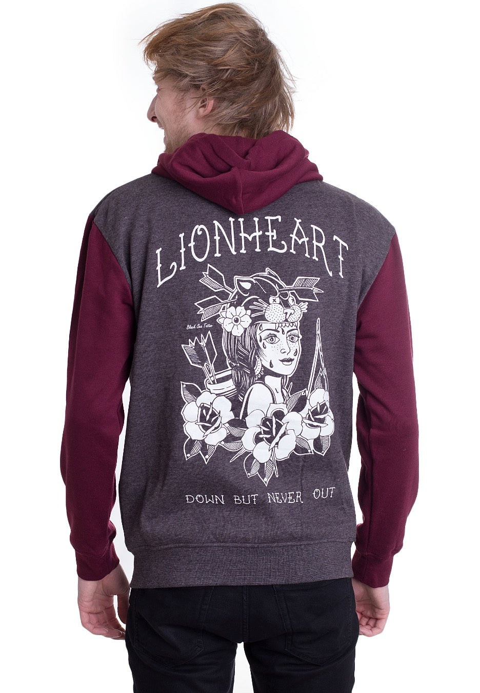 Lionheart - Tattoo Girl Charcoal/Burgundy - Zipper | Men-Image