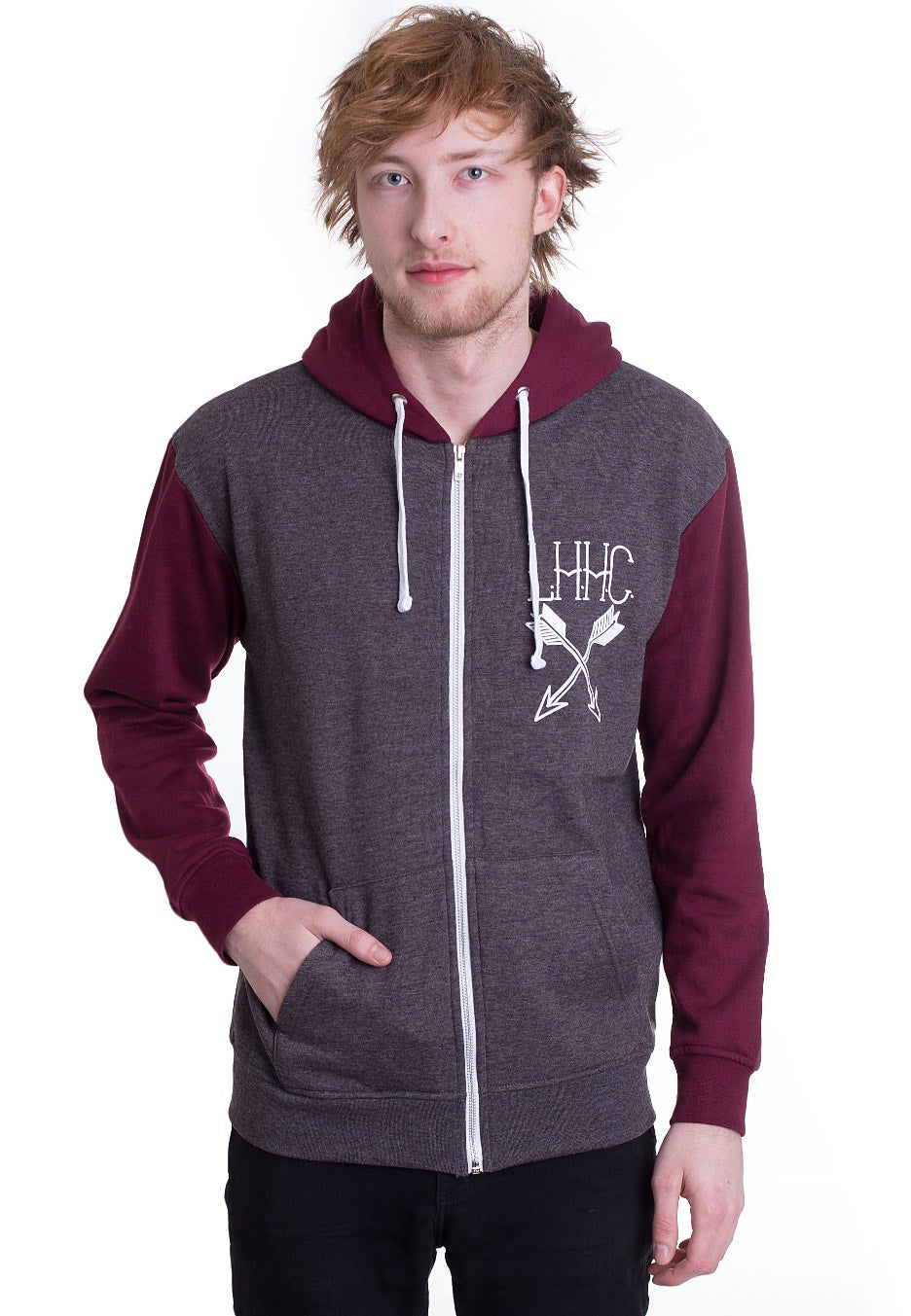Lionheart - Tattoo Girl Charcoal/Burgundy - Zipper | Men-Image