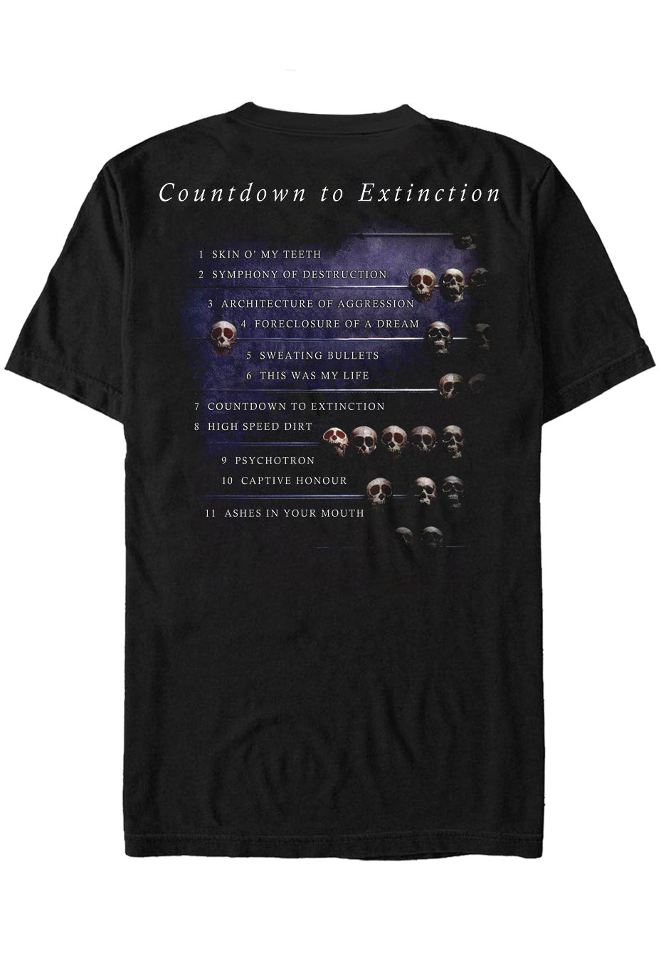 Megadeth Countdown Tracklist T-Shirt