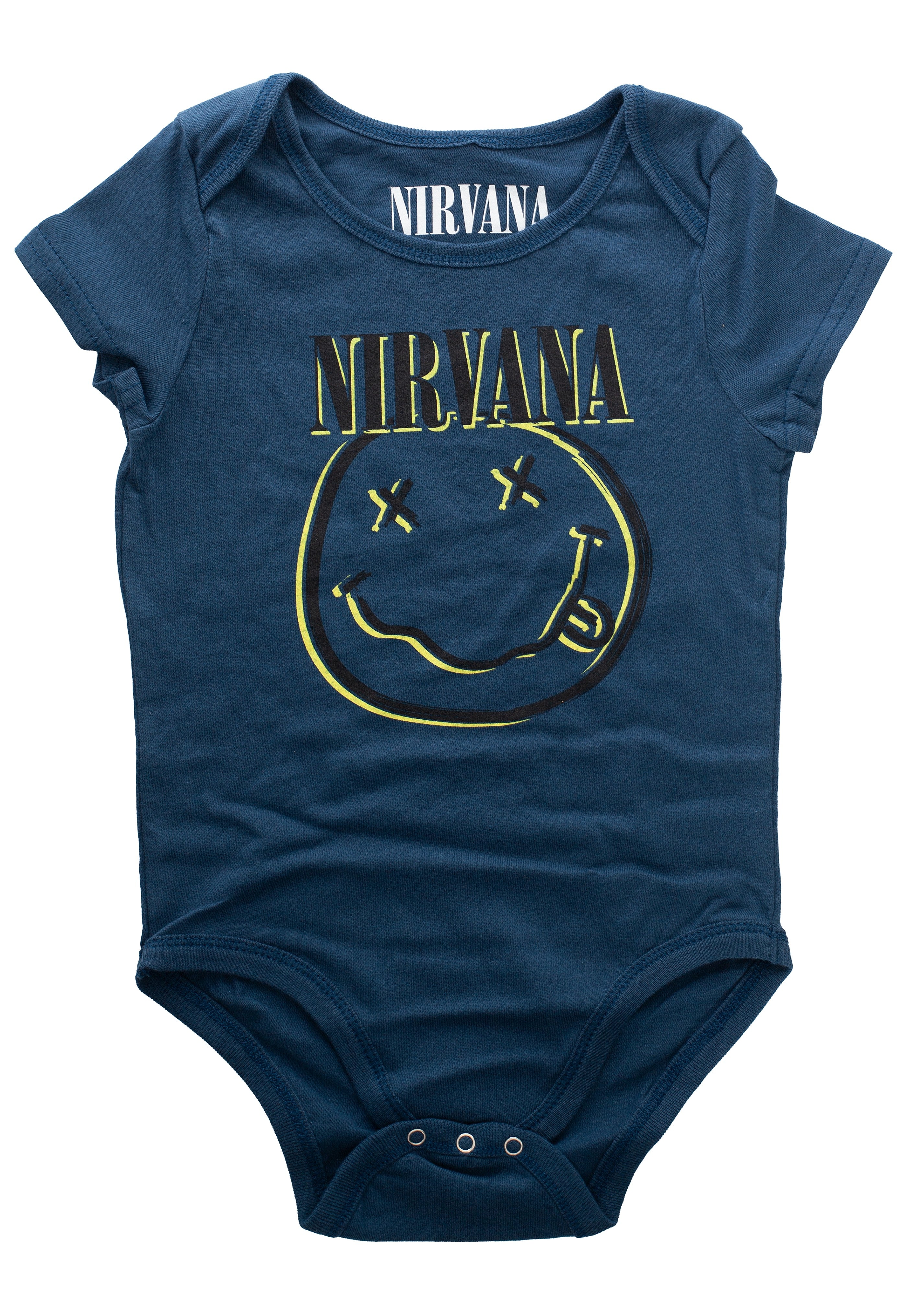 Nirvana - Inverse Happy Face Babygrow Navy - Bodysuit | Men-Image
