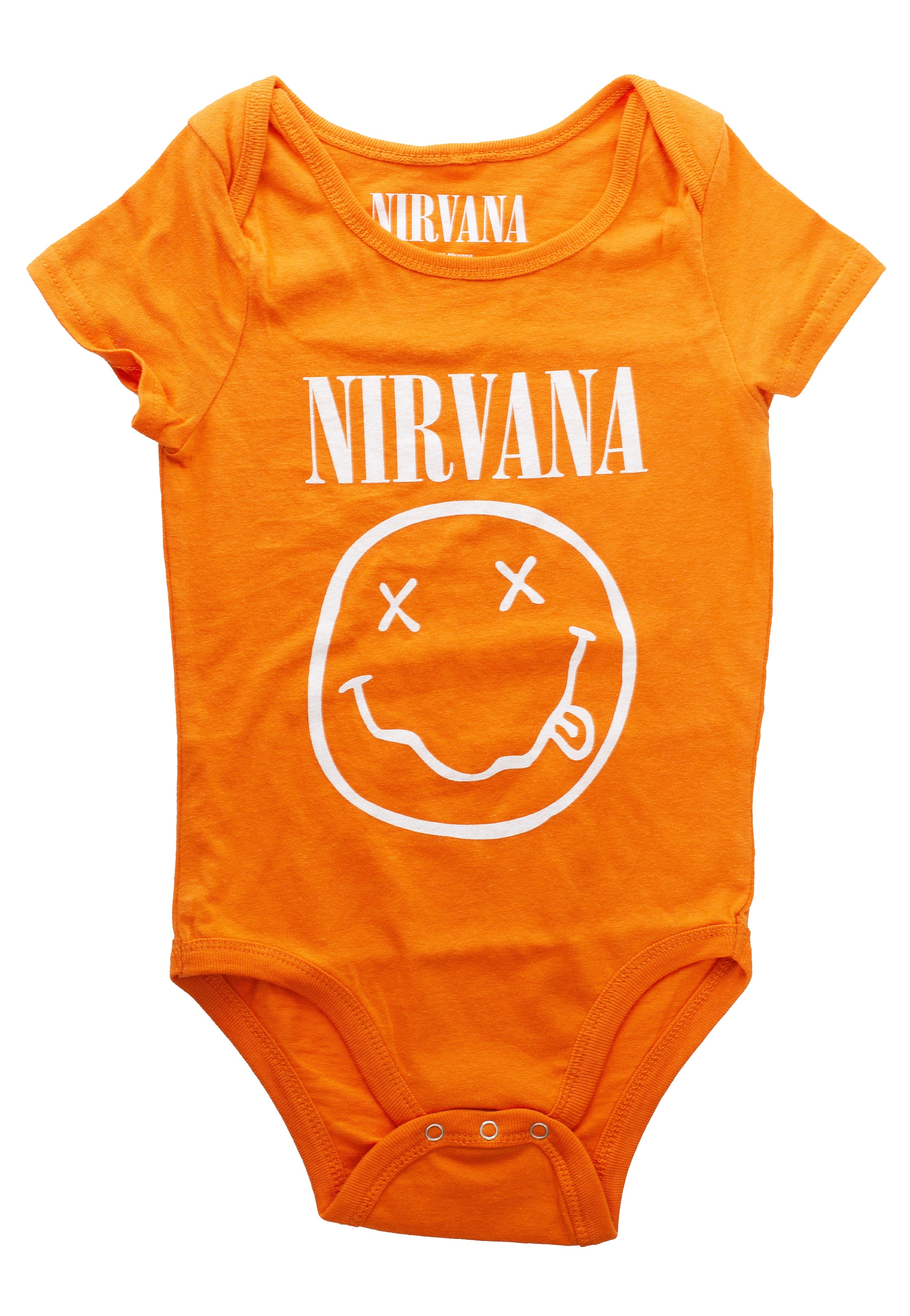 Nirvana - White Happy Face Babygrow Orange - Bodysuit | Men-Image