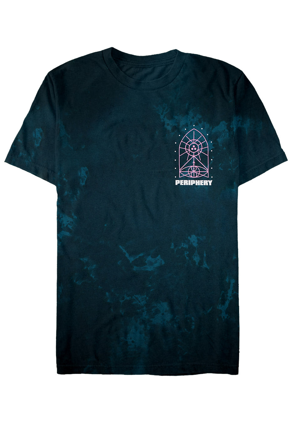 Periphery - 3Dot Geometric Symbols Teal Tie Dye - T-Shirt | Neutral-Image