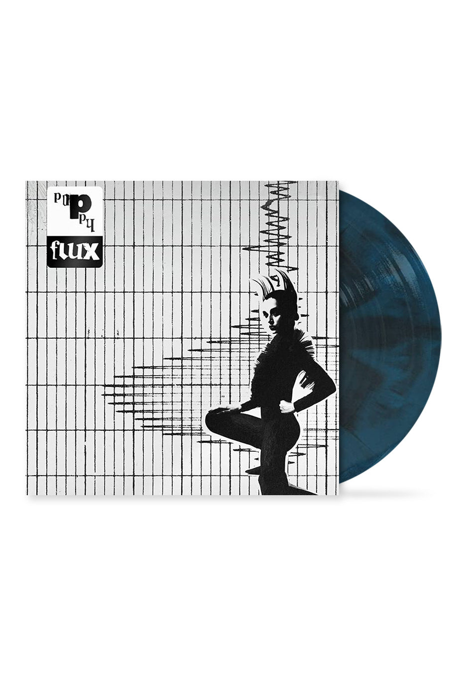 Poppy Flux Black + Aqua Blue Galaxy Colored Vinyl