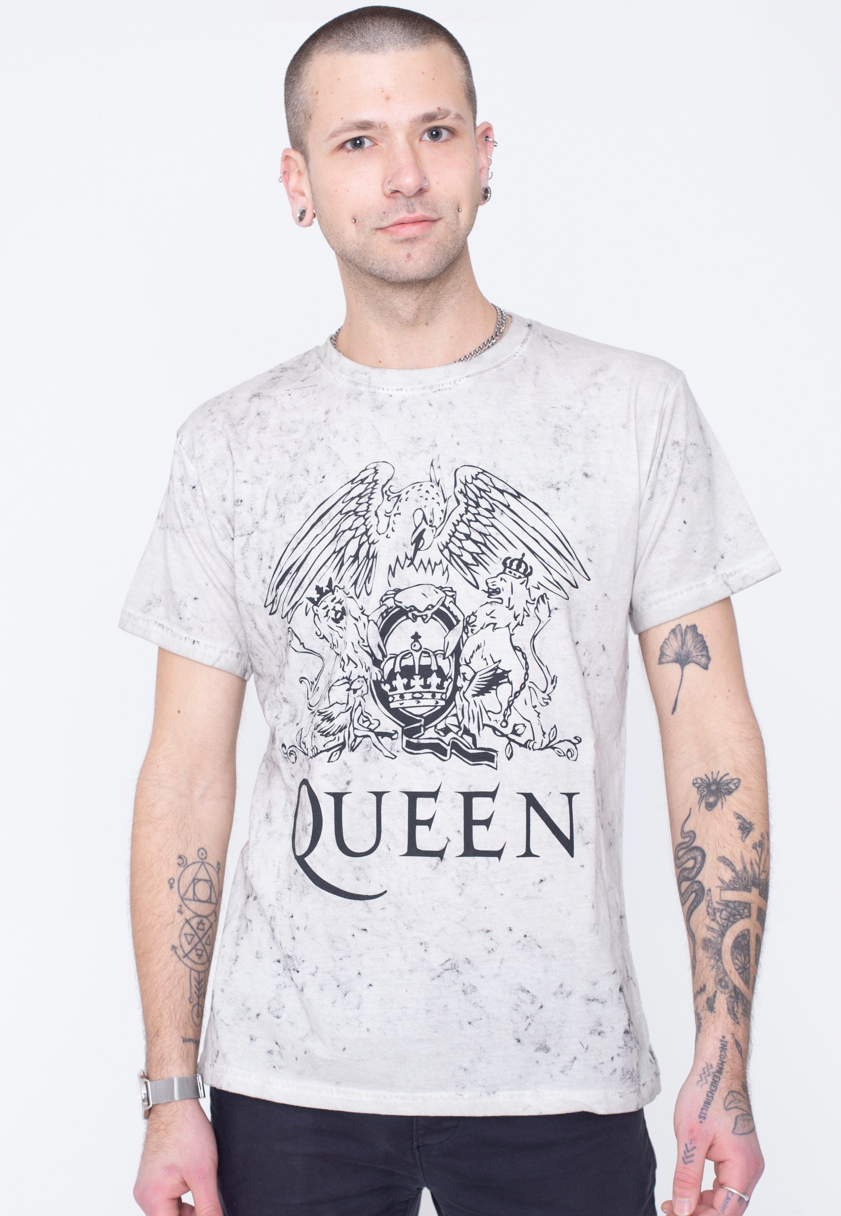 Queen - Crest Dip Dye On White - T-Shirt | Men-Image