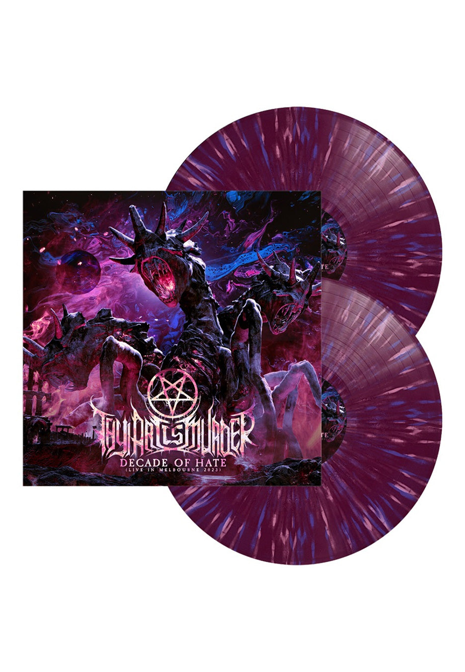 Thy Art Is Murder Decade Of Hate (Live In Melbourne 2023) Ltd. Purple w/ Blue & Pink Splattered 2 Vinyl