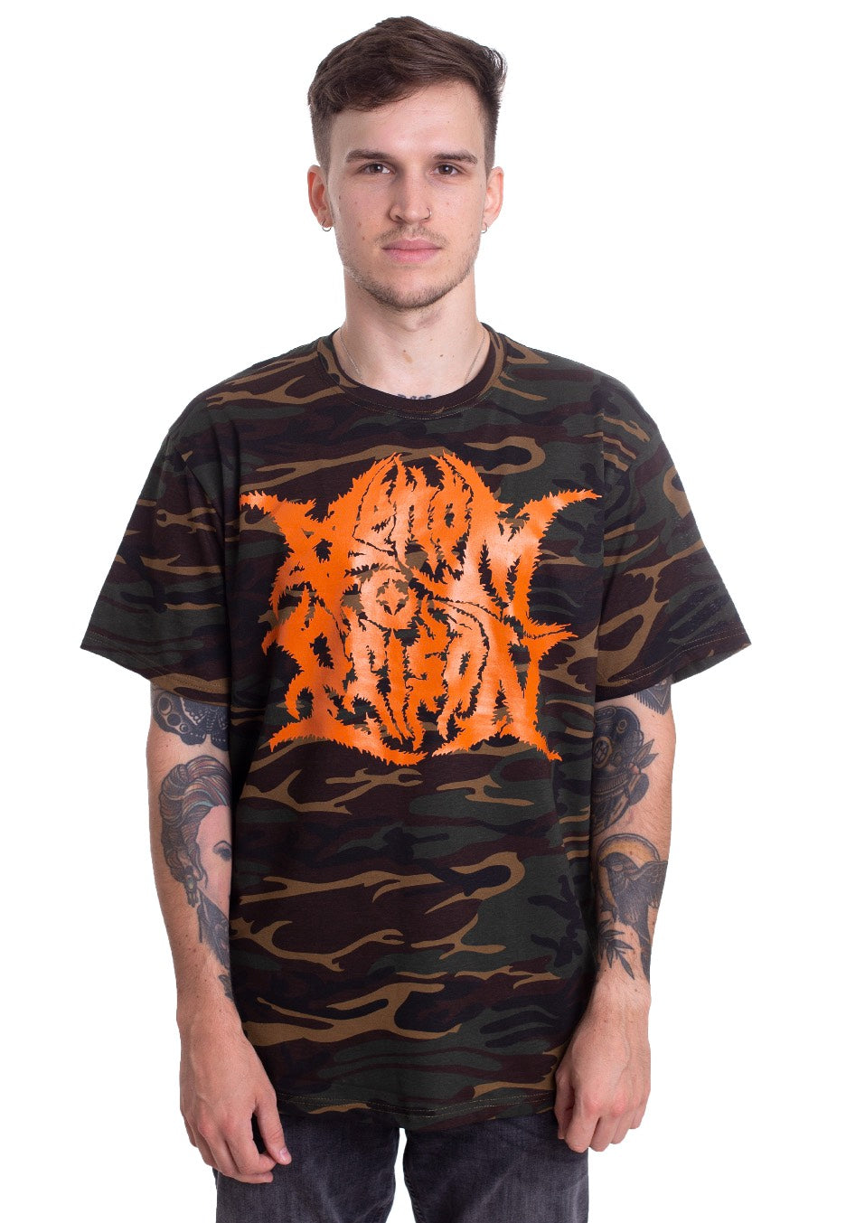 Venom Prison - Orange Logo Camo - T-Shirt | Men-Image