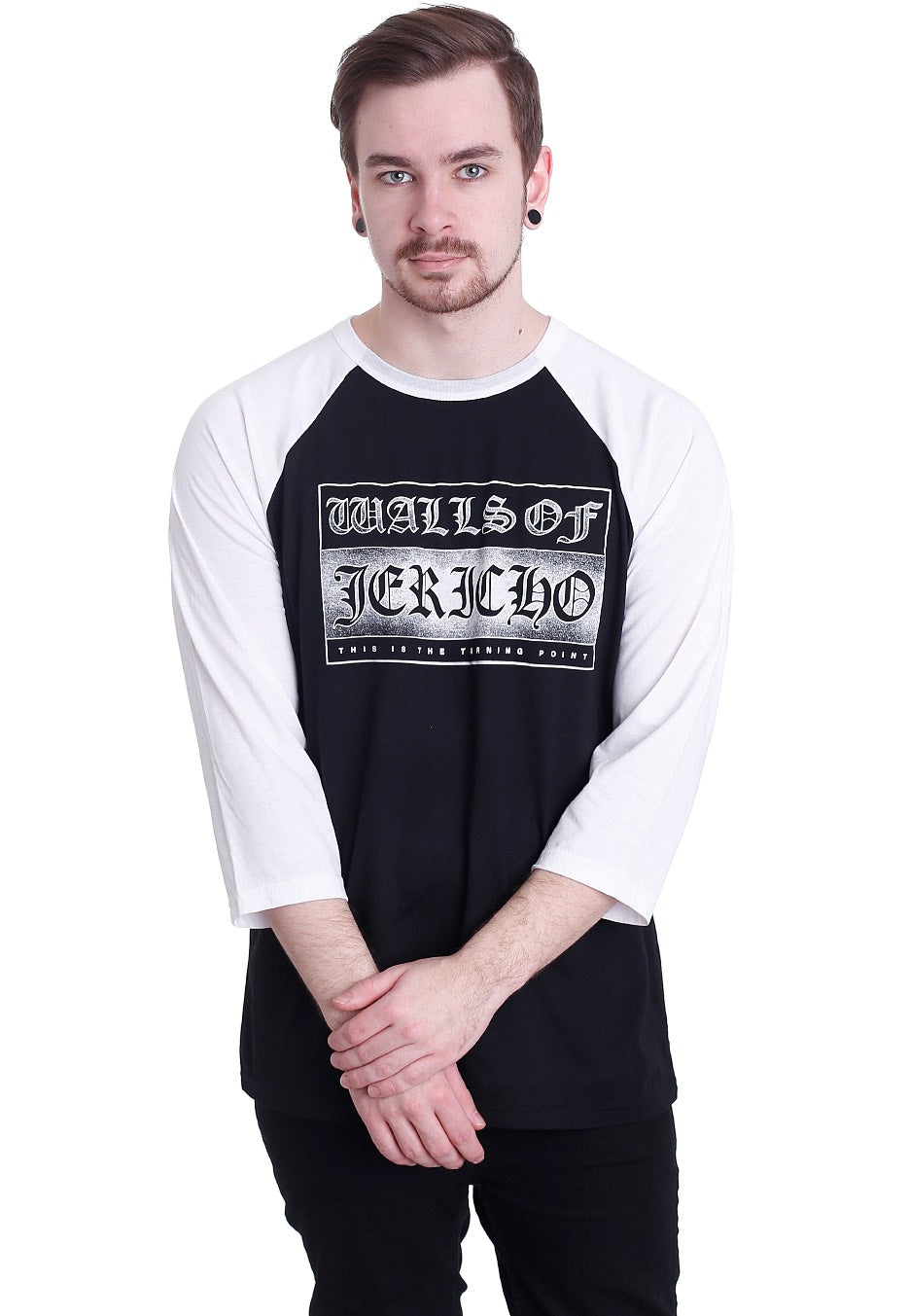Walls Of Jericho - Block Logo Black/White - Longsleeve | Men-Image
