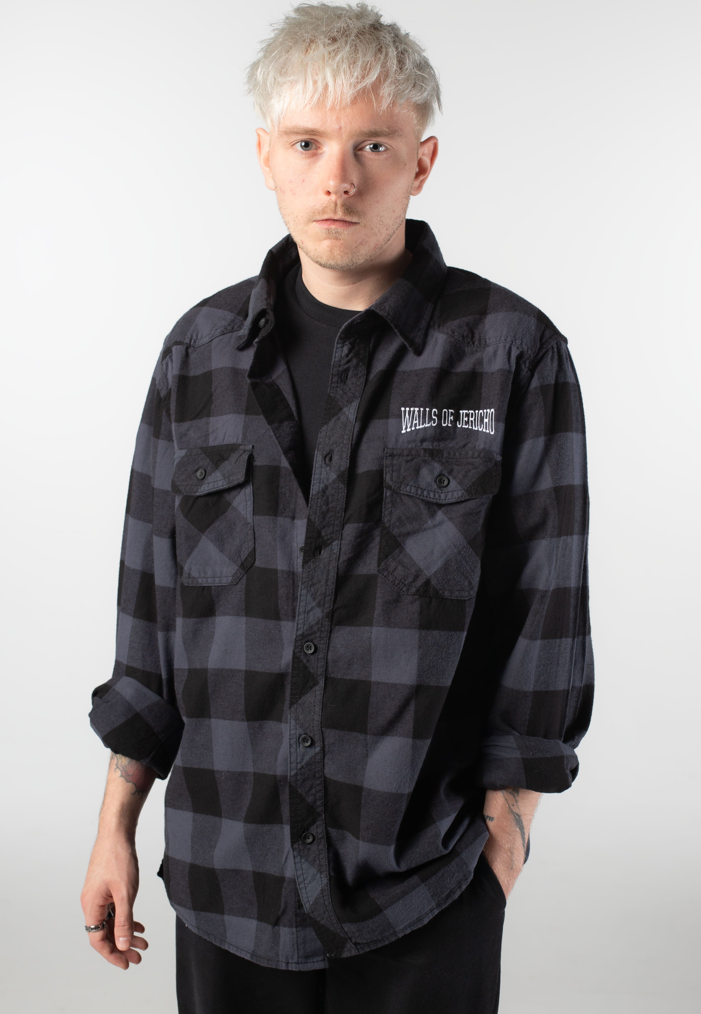 Walls Of Jericho - College Logo Black/ Grey - Shirt | Men-Image